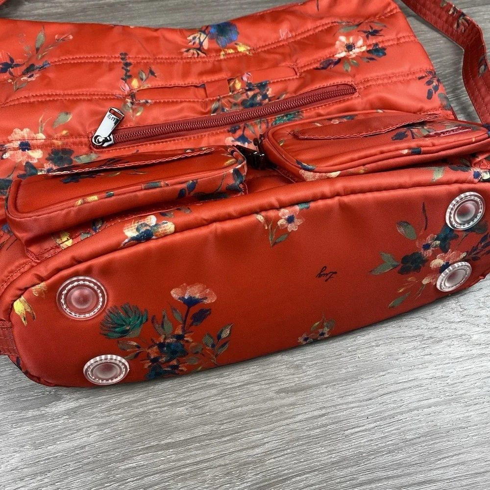Lug Zipliner Convertible Hobo Bag Red‎ Bouquet Floral